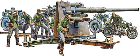 Tamiya German 88mm Gun Flak 36/37 Plastic Model Military Diorama Kit 1/35 Scale #35017