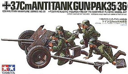 Tamiya German 37mm Anti-Tank Gun Plastic Model Military Diorama Kit 1/35 Scale #35035