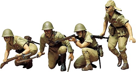 Tamiya Japanese Army Infantry Soldier Set Plastic Model Military Figure Kit 1/35 Scale #35090