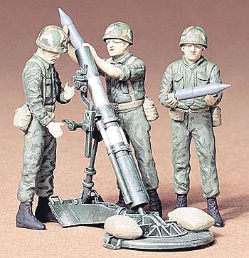 Tamiya U.S. 107mm Mortar & Crew Plastic Model Military Diorama Kit 1/35 Scale #35119