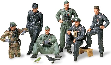 Tamiya German Tank Crew Soldiers At Rest Plastic Model Military Figure Kit 1/35 Scale #35201