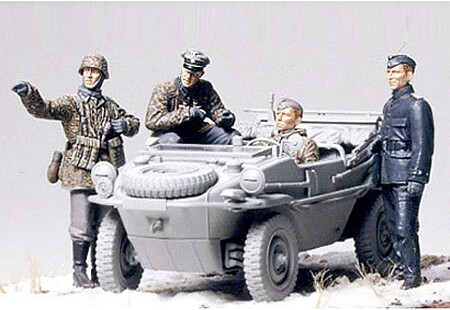 Tamiya Schwimmwagen Figure Soldier Set Plastic Model Military Figure Kit 1/35 Scale #35253