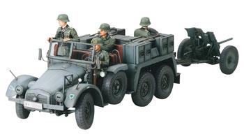 Tamiya Krupp Protze 1T Tow Tk w/Gun Pack Plastic Model Military Vehicle Kit 1/35 Scale #35259