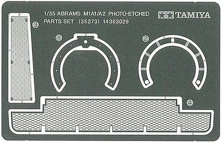 Tamiya US M1A1/A2 Abrams Photo-Etched Detail Set Plastic Model Vehicle Decal Set 1/35 Scale #35273