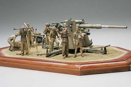 Tamiya German 88mm Gun Flak36 w/ N Afrika Soldiers Plastic Military Diorama 1/35 Scale #35283