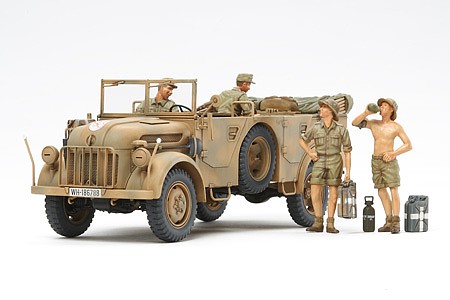 Tamiya German Steyr Type 1500A/01 & Africa Corps Plastic Model Military Kit 1/35 Scale #35305