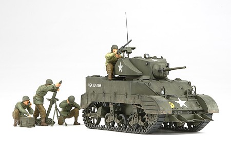 Tamiya US Light Tank M5A1 w/4 Figures Plastic Model Military Vehicle Kit 1/35 Scale #35313