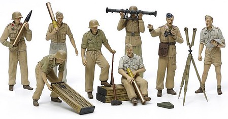 Tamiya German Artillery Crew Set Africa Corps Plastic Model Military Figures 1/35 Scale #35343