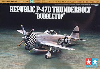 Tamiya Republic P-47D T-Bolt Bubbletop Plastic Model Airplane Kit 1/72 Scale #60770
