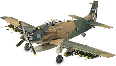 Tamiya Douglas A-1J Skyraider USAF Attack Aircraft Plastic Model Airplane Kit 1/48 Scale #61073