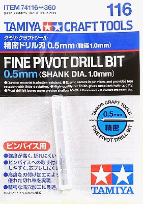 Tamiya Fine Pivot Drill Bit (0.5mm Shank Dia. 1.0mm)