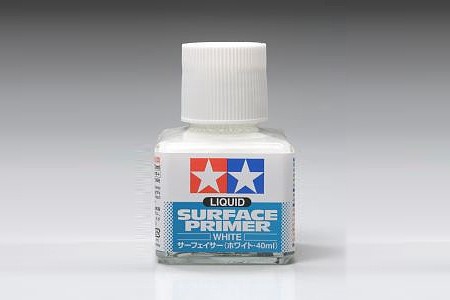 Tamiya Liquid Surface Primer White/40ml Hobby and Model Lacquer Paint #87096