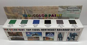 Tru-Color Northeast Railroad Set #1 (6 Colors) 1oz Bottles Hobby and Model Enamel Paint Set #11005