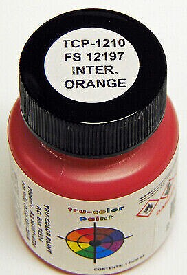 Tru-Color FS-12197 International Orange 1oz Hobby and Model Enamel Paint #1210