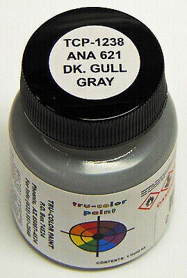 Tru-Color ANA-621 Dark Gull Gray 1oz Hobby and Model Enamel Paint #1238