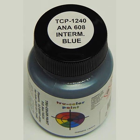 Tru-Color ANA-608 Intermediate Blue 1oz Hobby and Model Enamel Paint #1240