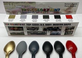 Tru-Color US Navy Modern Ships Airbrush Paint Set (6 Colors) Hobby and Model Enamel Paint Set #13001