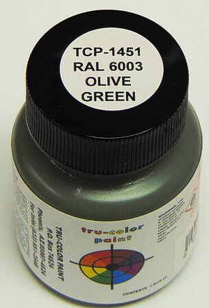 Tru-Color RAL-6003 Olive Green 1oz Hobby and Model Enamel Paint #1451