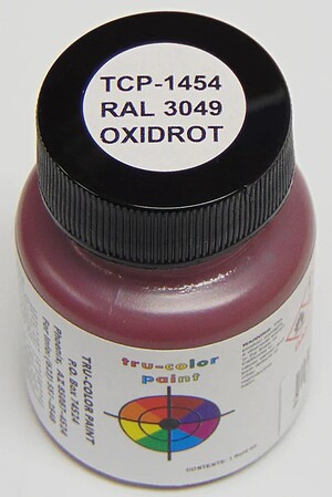 Tru-Color RAL-3049 Oxidrot 1oz Hobby and Model Enamel Paint #1454
