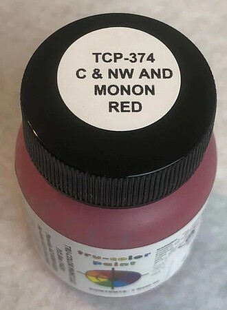 Tru-Color Chicago Northwestern & Monon Red Model Railroad Paint Enamel #374