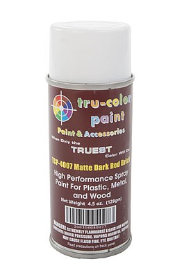 Tru-Color Matte Dark Red Brick Spray 4.5oz Hobby and Model Enamel Paint #4007