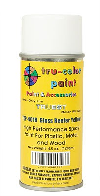 Tru-Color Gloss Reefer Yellow Spray 4.5oz Hobby and Model Enamel Paint #4018