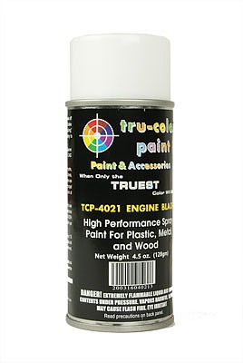 Tru-Color Gloss Engine Black Spray 4.5oz Hobby and Model Enamel Paint #4021