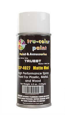 Tru-Color Matte Mud Spray 4.5oz Hobby and Model Enamel Paint #4027