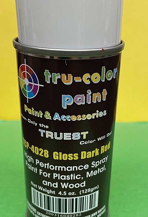 Tru-Color Gloss Dark Red Spray 4.5oz Hobby and Model Enamel Paint #4028