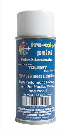 Tru-Color Gloss Light Blue Spray 4.5oz Hobby and Model Enamel Paint #4029