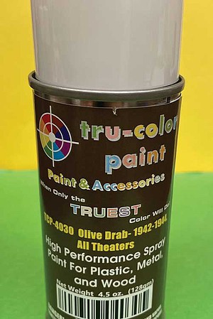 Tru-Color Matte Olive Drab #3 Spray 4.5oz Hobby and Model Enamel Paint #4030