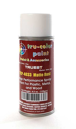 Tru-Color Matte Rust Spray 4.5oz Hobby and Model Enamel Paint #4033