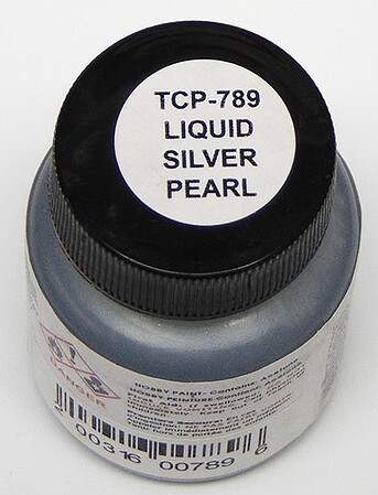 Tru-Color Liquid Silver Pearlescent 1oz Hobby and Model Enamel Paint #789