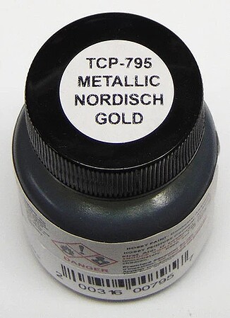 Tru-Color Metallic Nordisch Gold 1oz Hobby and Model Enamel Paint #795