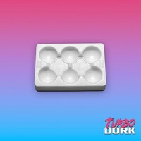 TurboDork Small White Silicone Paint Palette 6 Wells