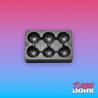 TurboDork Small Black Silicone Paint Palette 6 Wells