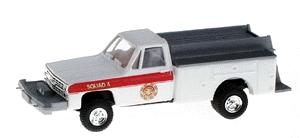 Trident Brush (Off-Road) Fire Pumper White HO Scale Model Railroad Vehicle #901631