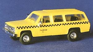 Trident Taxi Yellow Cab & Black Checkered HO Scale Model Railroad Vehicle #90167