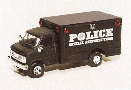 Trident Chevrolet Box Van Police Special Response Team HO Scale Model Roadway Vehicle #90300
