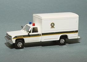 Trident Chevrolet Pick Up w/Box Body Quebec Police Dept. White HO Scale Model Roadway Vehicle #90313 Trident Chevrolet Pick Up w/Box Body Quebec Police Dept. White HO Scale Model Roadway Vehicle #90313