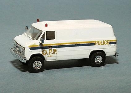 Trident Chevrolet Cargo Van Ontario Police HO Scale Model Roadway Vehicle #90317
