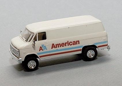 Trident Chevrolet Cargo Van American Air Lines HO Scale Model Roadway Vehicle #90345