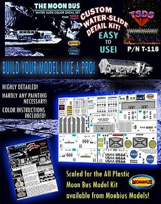 TSDS Moon Bus Decal Set for MOE Science Fiction Plastic Model Decal 1/50 Scale #118