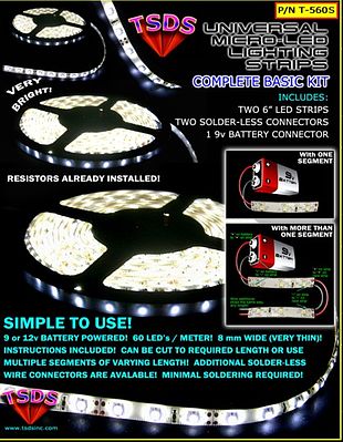 TSDS Universal Micro-LED Lighting Strips Complete Basic Kit Science Fiction Decal #560s