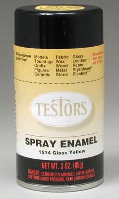 Testors 3oz. Spray Finishing Enamel Gloss Yellow Hobby and Model Enamel Paint #1214