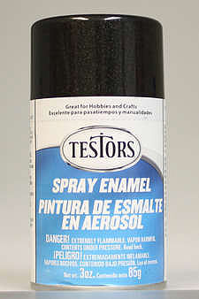 Testors Spray Black Metallic Enamel 3 oz Hobby and Model Enamel Paint #1254t
