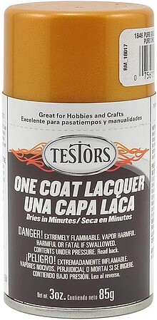 Testors Lacquer Spray Pure Gold 3 oz Hobby and Model Lacquer Paint #1846m