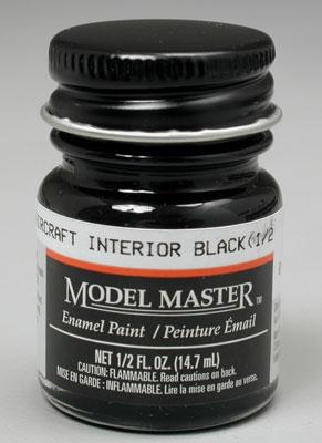 Testors 1/2oz. Bottle Model Master II Enamel Aircraft Interior Black (6/Bx) (D)