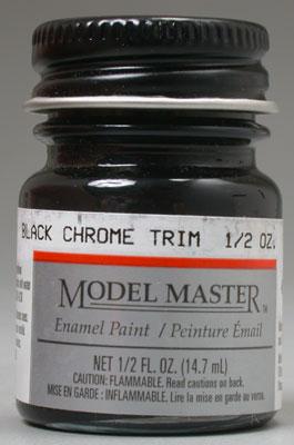 Testors Model Master Black Chrome Trim 1/2 oz Hobby and Model Enamel Paint #2735
