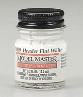 Model Master Header Flat White 1/2 oz Hobby and Model Lacquer Paint #28009